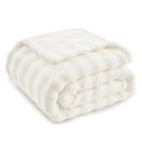 Topfinel Couverture Polaire Lit 1 Personne,Tissu à Bulles Doux, Couverture Cocooning et Chaude, Idéale pour l’Automne,Blanc,Oeko-TEX,1-130x150,Idéal pour Le Canape, La Voiture et Les Voyages