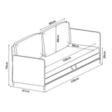 [en.casa] Canapé 2 Places Convertible Banquette Lit d'Appoint BZ Canapé-Lit Futon Divan pour Studio Salon Chambre d'Invité Acier Polyester 78 x 125 x 67 cm Beige