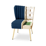 Sicaan Lot de 2 fauteuils Cocktail Judith Velours Bleu Nuit
