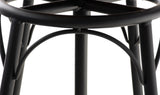 CLP Lot de 2 tabourets de Bar Beam Style Industriel I Hauteur réglable I Siège en Bois et piètement en métal, Couleur:Noir