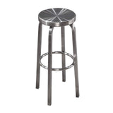 Tabouret de Bar sans Dossier en Acier Inoxydable, Tabouret à Hauteur de comptoir, qualité Commerciale, Finition en Acier Inoxydable, Hauteur du siège 65 cm / 75 cm,Utilisation intérieure à l'extérie