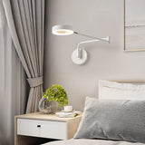 Applique Murale LED moderne 2 bras longs réglables rotatifs Lampe de Murale de chambre à coucher Bras oscillant en métal rétractable Lampe de chevet Lampe de lecture murale Wall lamp blanche