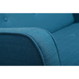 Miliboo Canapé scandinave 2 Places en Tissu Bleu Canard et Bois Clair Ulla