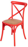 Biscottini Chaise de salle à manger en bois massif Vintage - Chaises de cuisine et salon en rotin Thonet - Chaises intérieures et extérieures rembourrées - Chaise en peluche Rustica Cross