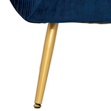 Atmosphera - Fauteuil Solaro Bleu en Velours plissé