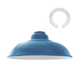 LEDSone Abat-jour de plafond industriel moderne en métal, grand abat-jour courbé de 32 cm, facile à installer, pour salon, cuisine, couloir (plaque réductrice gratuite) (Bleu Clair)
