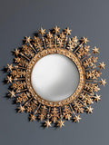 CHEHOMA Miroir décoratif Convexe serti de Cristaux Auréole d'étoiles dimenssion 47 cm (Diamètre 47 cm)