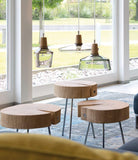 YCLED Suspension moderne lustre en verre clair avec lampe de décoration en bois 1 lampe de suspension for la salle à manger chambre salon cuisine îlot (Size : A)