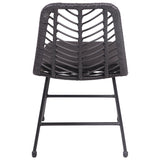 Happy Garden Lot de 2 chaises OKA en rotin synthétique Noires avec Coussins, résistant UV et déperlant