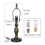 Tokira Lampe de Table Tiffany Libellule Bleu de Mer 8 Pouces, Rétro Vitrail Abat-jour, Lampe Pour le Salon Chambre, Lumières de Restaurant[Sans Ampoule]