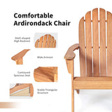 KOMFOTTEU Fauteuil Adirondack, Bois d’Acacia, Chaise de Jardin, Charge de 160 kg, Design Ergonomique, Chaise de feu de Camp, Sièges en Terrasse avec Dossier et Accoudoirs (Naturel)