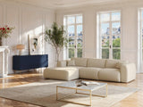 Vente-unique - Grand canapé d'angle Gauche en Tissu texturé Beige POGNI de Maison Céphy