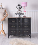 Palazzo Hma053 Commode baroque Noir antique Commode à tiroirs