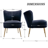 chairus Chaise de Salon en Velours Fauteuil de Chambre Comfortable Chaise Rembourrée Canapé 1 Place (Noir- 1 Piece)