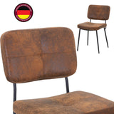 HOOZ Lot de 2 ou 4 chaises rembourrées avec dossier, chaises de cuisine, avec pieds en métal, pour salle à manger, chambre à coucher et salle de conférence (aspect cuir marron, 2)