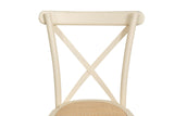 Biscottini Chaises de salle à manger bois massif 86x42x46 cm - Chaise cuisine et salon en rotin - Chaises en bois pour l'extérieur et l'intérieur - Chaise en bois blanc Cross