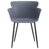 IDIMEX Lot de 4 chaises Catch pour Salle à Manger ou Cuisine au Design Retro avec Larges accoudoirs, Coque en Plastique Gris et 4 Pieds en métal laqué Noir