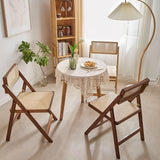 Mgchowue Lot de 2 Chaise Pliante en Rotin, Rétro Dossier Chaise de Loisirs en Bois Massif, Simple Chaise de Salle À Manger pour Salle À Manger Salon Jardin (Color : 1pcs)