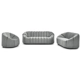 Menzzo Canapé 3 Places SIDONIE Velours Gris – Design Moderne 201 cm – Canapé Droit Confortable avec Coussin Décoratif – Salon Élégant Style Contemporain