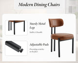 Ya-Home Chaises de Salle à Manger à la Mode Lot de 2 Chaises Salle Manger en Cuir PU avec Pied Métal, Chaise de Cuisine Confortable, Marron