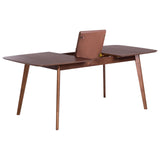 Table à Manger Extensible 150/190 x 90 cm en MDF et Bois d'Hévéa Foncé pour 4 Madox