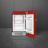 Smeg, FAB5RRD6 Réfrigérateur Minibar Vintage une Porte, 34L, Charnières à Droite, Froid Statique, 2 Clayettes Réglables, Porte-Bouteilles et Éclairage LED, H 72,5cm, Rouge