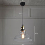 Verre Rétro Suspensions Luminaires Industrielle Vintage Plafonniers Lustre Edison Culot E27 Eclairage de Plafond Lampe Suspensions (Ampoule Non inclut) (Transparent)
