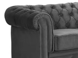 Vente-unique - Canapé 3 Places Chesterfield - Velours Anthracite
