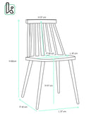 KAYELLES Lot de 2 - Chaise de Cuisine à barreaux bistrot café rétro scandinave, Pieds métal façon Bois Clair BAO (Blanc)