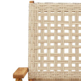 vidaXL Chaises de Jardin Lot de 2 Beige Bois Massif d'acacia et rotin, siège de Jardin, siège d'extérieur, Chaise Pliable, siège de Jardin