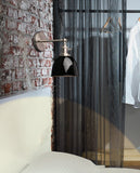 Phansthy Applique murale industrielle avec interrupteur marche-arrêt, applique murale rétro avec abat-jour en métal dôme, luminaires muraux intérieurs E27 pour cuisine et salon (noir)