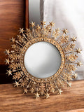 CHEHOMA Miroir décoratif Convexe serti de Cristaux Auréole d'étoiles dimenssion 47 cm (Diamètre 47 cm)