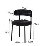 JZGORC Lot de 2 Chaises de Salle à Manger, Chaise Rembourrée en Velours Teddy, Convient pour Salle à Manger, Salon, Chambre, Salle de Conférence - Noir
