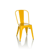hjh OFFICE 645091 Chaise bistrot VANTAGGIO Comfort Métal Jaune, Style Industriel, empilable