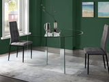 Vente-unique - Table à Manger en Verre trempé - 6 Personnes - Adamo