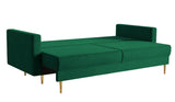 Selsey VALICO - Canapé Convertible - 3 Places - Velours hydrophobe - Vert