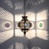 LORIENT Cleopatra Lampe orientale en métal avec effet vieilli de cuivre Marron 42 cm