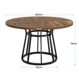 Tribesigns Table de salle à manger ronde pour 4 personnes, table ronde de salle à manger avec base en métal, table ronde de 120 cm pour salon, cuisine, salle à manger