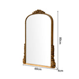 SHYFOY Miroir Mural Antique Orné Baroque Orné, Miroirs décoratifs d'entrée de Salle de Bains Armoire à Poudres, Miroir Ancien élégant Traditionnel, 80 X 60 CM
