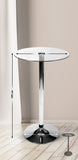 CLP Table De Bar Haute I Table Haute Mange Debout I Table en Métal Ronde avec Plateau en Verre I Stable, Couleur:Verre Clair