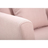 Miliboo Fauteuil scandinave déhoussable en Tissu Rose et Bois Clair Oslo