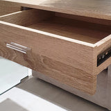Meubletmoi Console en Verre trempé et Caisson avec tiroir en Bois MDF - Design Contemporain - Ice
