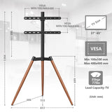 Support TV Universel avec Trépied RFIVER - Trépied Easel - Écrans mesurant Entre 32 et 65 Pouces - Téléviseurs LCD/LED/OLED/QLED - Pivotement et Hauteur réglable - VESA 400x400 - Brun