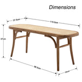 chairus Banc Ottoman de Rotin Banquette Entrée Chaussures Banc de Salle à Manger en Bois (Jaune)