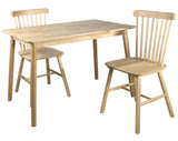 KAYELLES Lot de 2 chaises à barreaux bistrot café rétro Vintage Bois Massif Vernis Mona (Bois Teinte Naturelle)