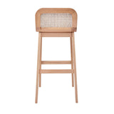 MOB-IN Lot de chaises Sana d'îlot et Bar en chêne et Assise cannage 65cm