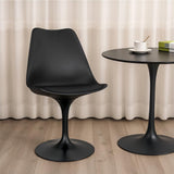 Iconik Interior Tulip Style Chaise de Salle à Manger - Chaise pivotante Noire - Tulip Blanc