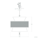 LEDKIA LIGHTING - Suspension Tissu Chulu | Design Élégant et Classique | Compatible Ampoule LED E27 | Utilisation Intérieure IP20 | 1700 mm x 400 mm, Vert, Textile