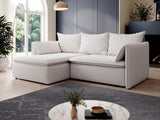 Vente-unique - Canapé d'angle Gauche Convertible en Tissu texturé Beige Teodora