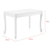 [en.casa] Table de Salle à Manger Rectangulaire Design Élégant pour 4 Personnes MDF Plastique 116 x 66 x 76 cm Blanc